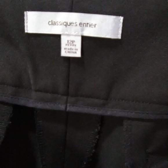 Classiques  Entier Women's Pants Color Black Size 12 Petite - Picture 7 of 7